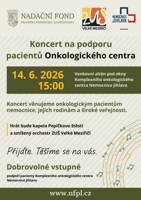 Spokojený pacient děkuje hudbou: v nemocničním areálu zazní koncert pod širým nebem