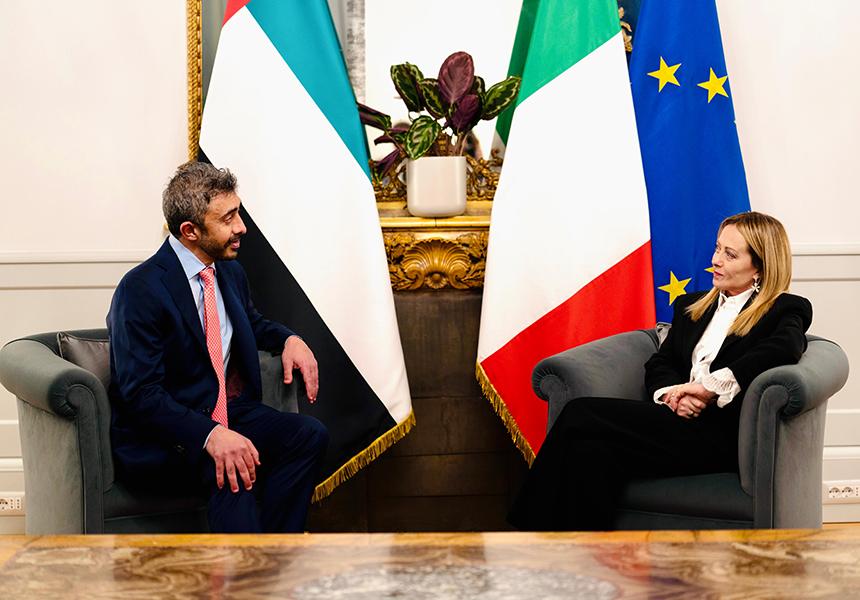 Incontro con il Ministro degli Esteri degli Emirati Arabi Uniti