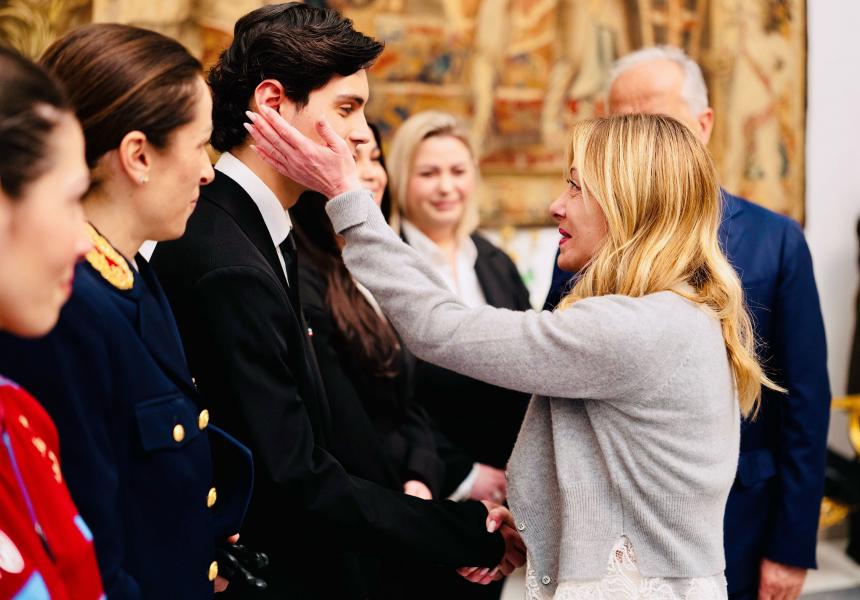 174° anniversario della fondazione della Polizia di Stato, il Presidente Meloni incontra una delegazione