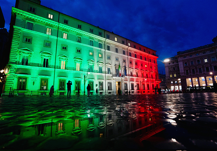 Giornata Nazionale del Made in Italy, Palazzo Chigi si illumina di Tricolore