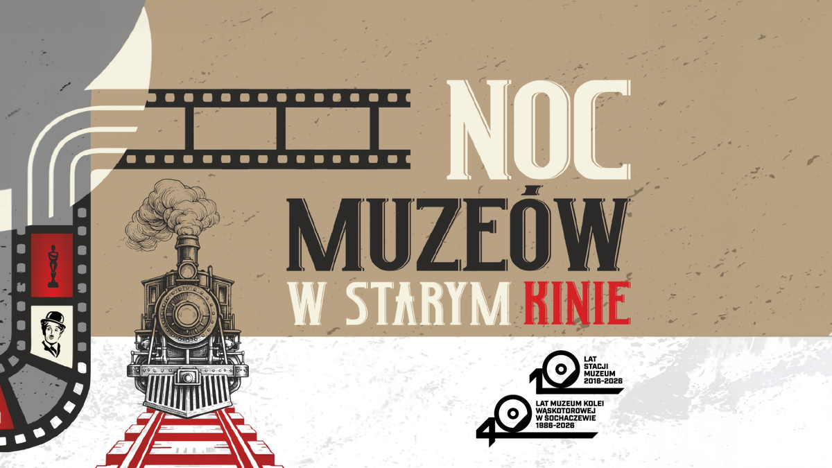 PKP S.A. zapraszają na Noc Muzeów 2026 w starym kinie z motywem kolei parowej