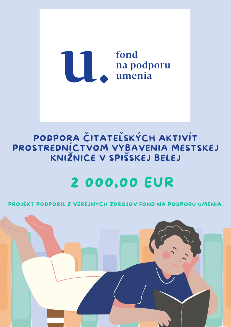 Mesto uspelo s projektom „Podpora čitateľských aktivít prostredníctvom vybavenia Mestskej knižnice v Spišskej Belej“