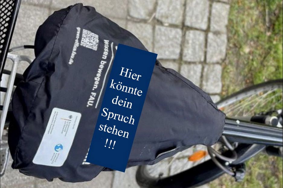 Auf zwei Rädern zum Erfolg: Spruchwettbewerb für Fahrradsattelschoner an der FAU