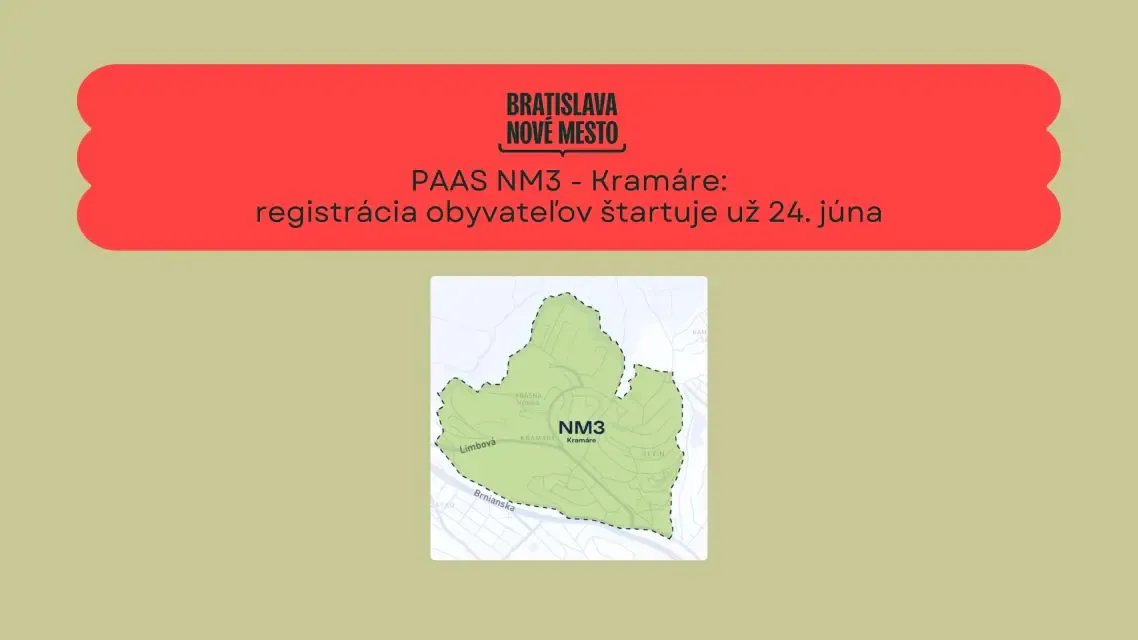 Zóna regulovaného parkovania PAAS NM3 Kramáre sa pripravuje na spustenie. Registrácia obyvateľov štartuje už 24. júna