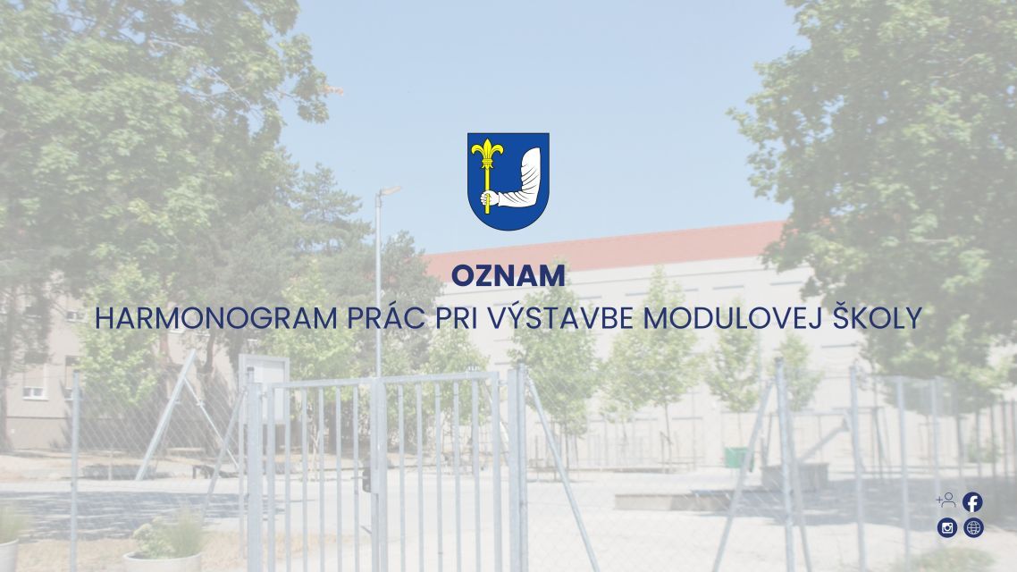 Harmonogram prác pri výstavbe modulovej školy