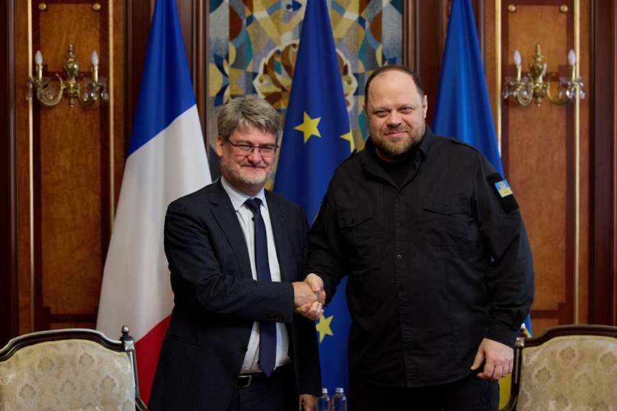 Руслан Стефанчук зустрівся із Надзвичайним і Повноважним Послом Французької Республіки в Україні Гаелем Весьєром