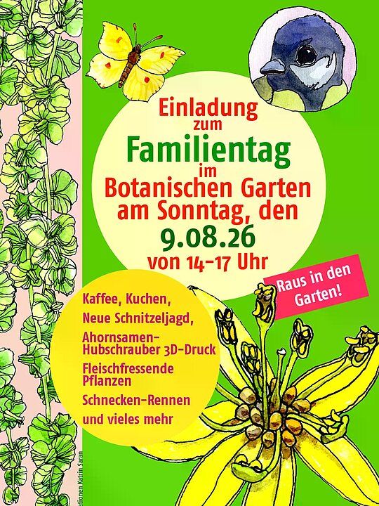 Am 9. August Familientag im Botanischen Garten