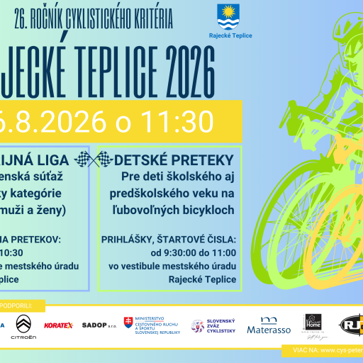 🚴 26. ročník Cyklistického kritéria Rajecké Teplice 2026