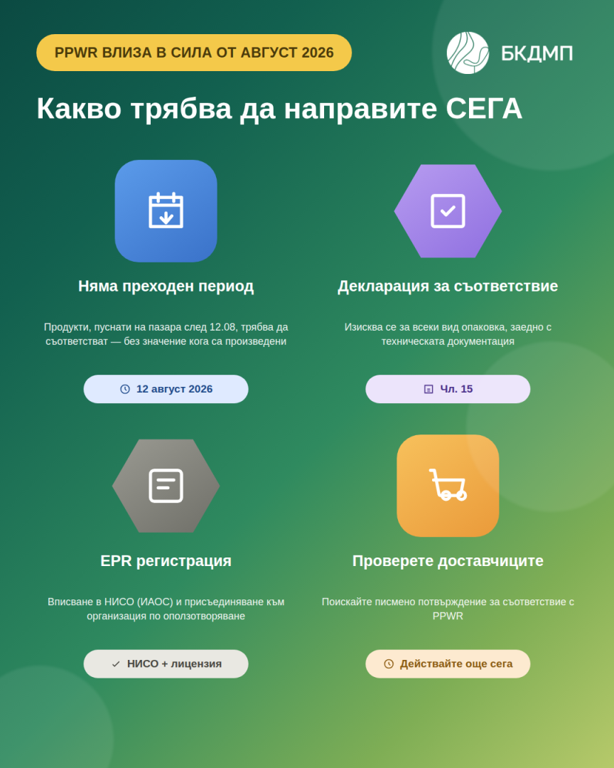Регламентът за опаковките (PPWR) влезе в сила от 12 август