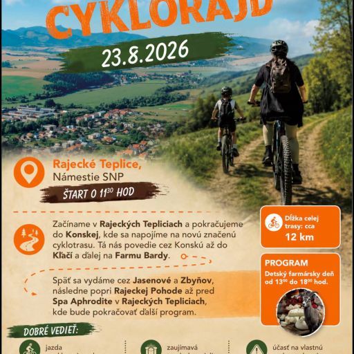 OOCR RAJECKÁ DOLINA VÁS POZÝVA NA RODINNÝ CYKLORAJD 2026!