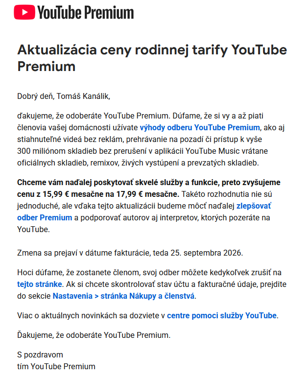 YouTube Premium na Slovensku výrazne zdražuje. Priplatíme si za všetky balíky