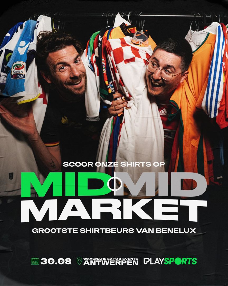 MIDMID MARKET keert terug naar Antwerpen: grootste voetbalshirtbeurs van de Benelux verwacht duizenden voetbalfans