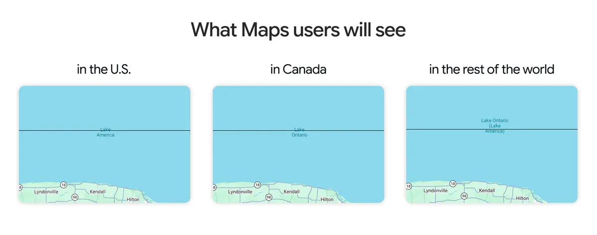 How GNIS' Lake Ontario/Lake America name change in the U.S. will appear in Maps
