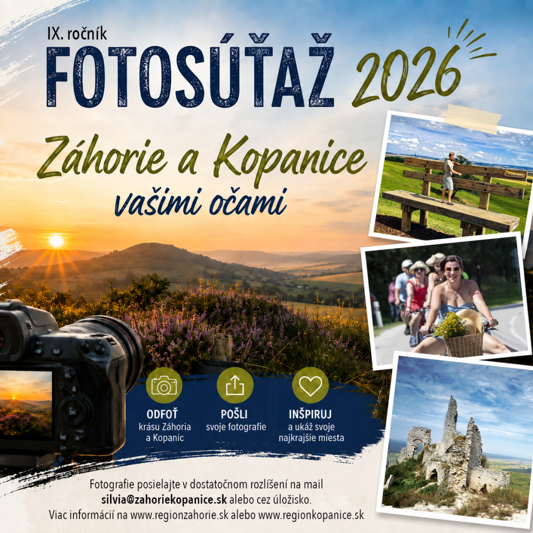 Vyhlasujeme IX. ročník fotosúťaže „Záhorie a Kopanice vašimi očami“