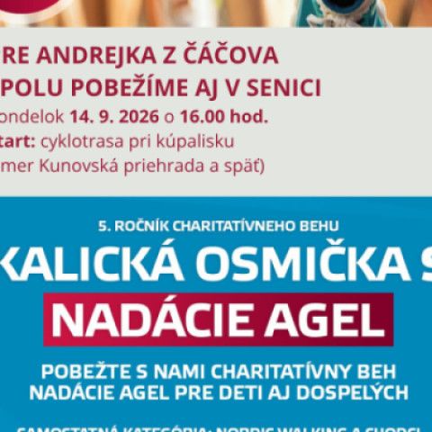 V Senici pobežíme virtuálnu Skalickú osmičku. Výťažok pomôže aj malému Andrejkovi z Čáčova