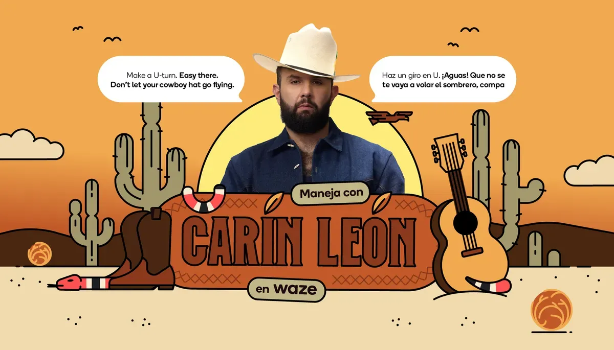 Drive with Carín León on Waze