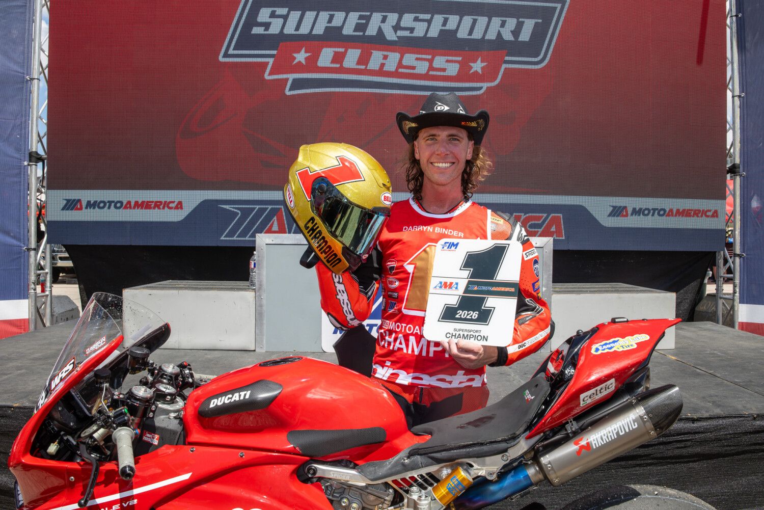 Darryn Binder Secures 2026 MotoAmerica Supersport Championship Title Aboard the Ducati Panigale V2