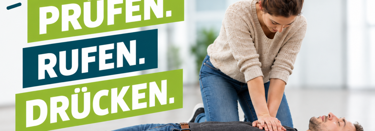 Woche der Wiederbelebung: Prüfen. Rufen. Drücken. = Leben retten!