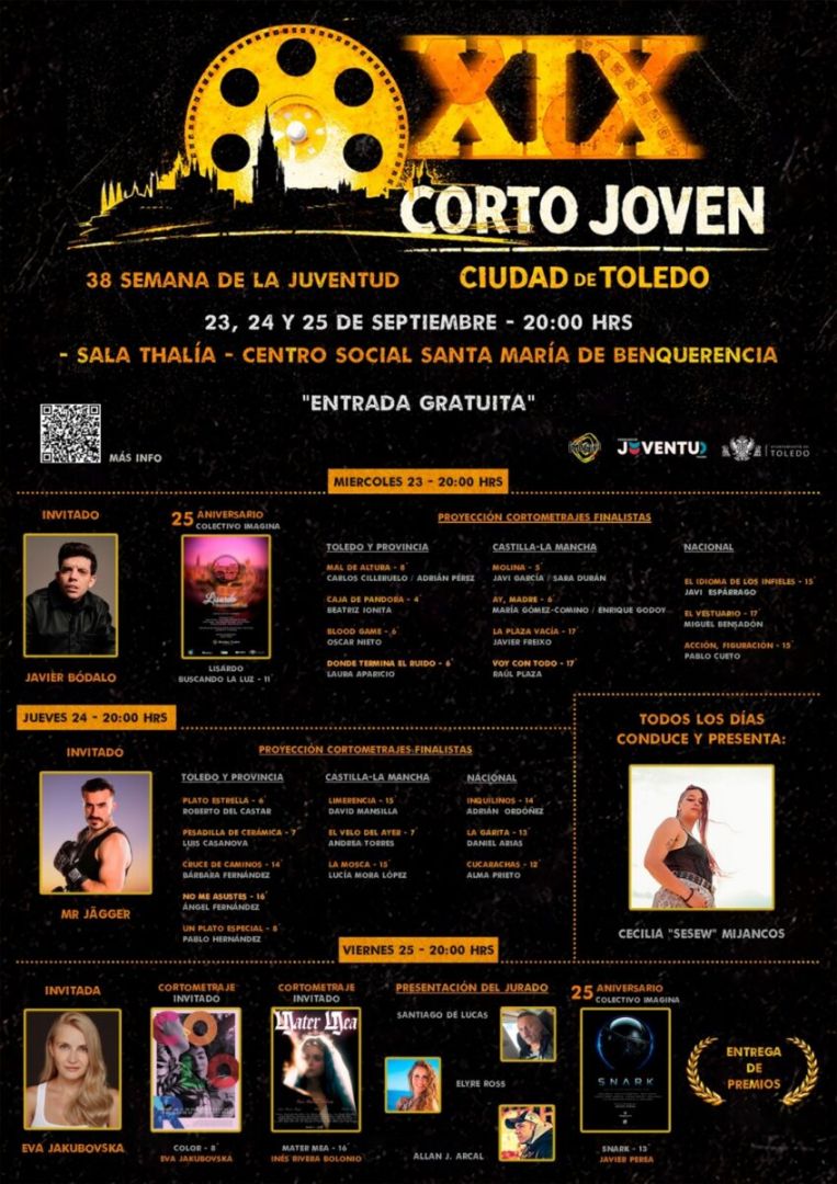 La XIX edición del Concurso Corto-Joven Ciudad de Toledo reúne desde mañana a jóvenes talentos del cine