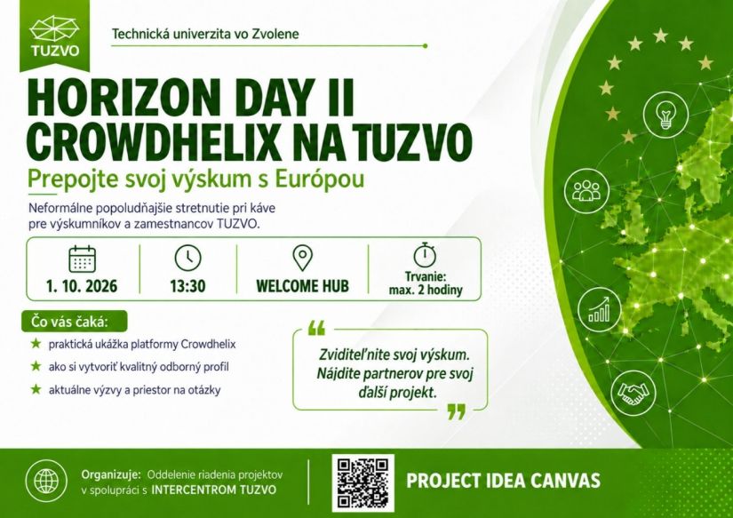 TUZVO sa stala členom medzinárodnej siete Crowdhelix - príležitosť pre výskumníkov