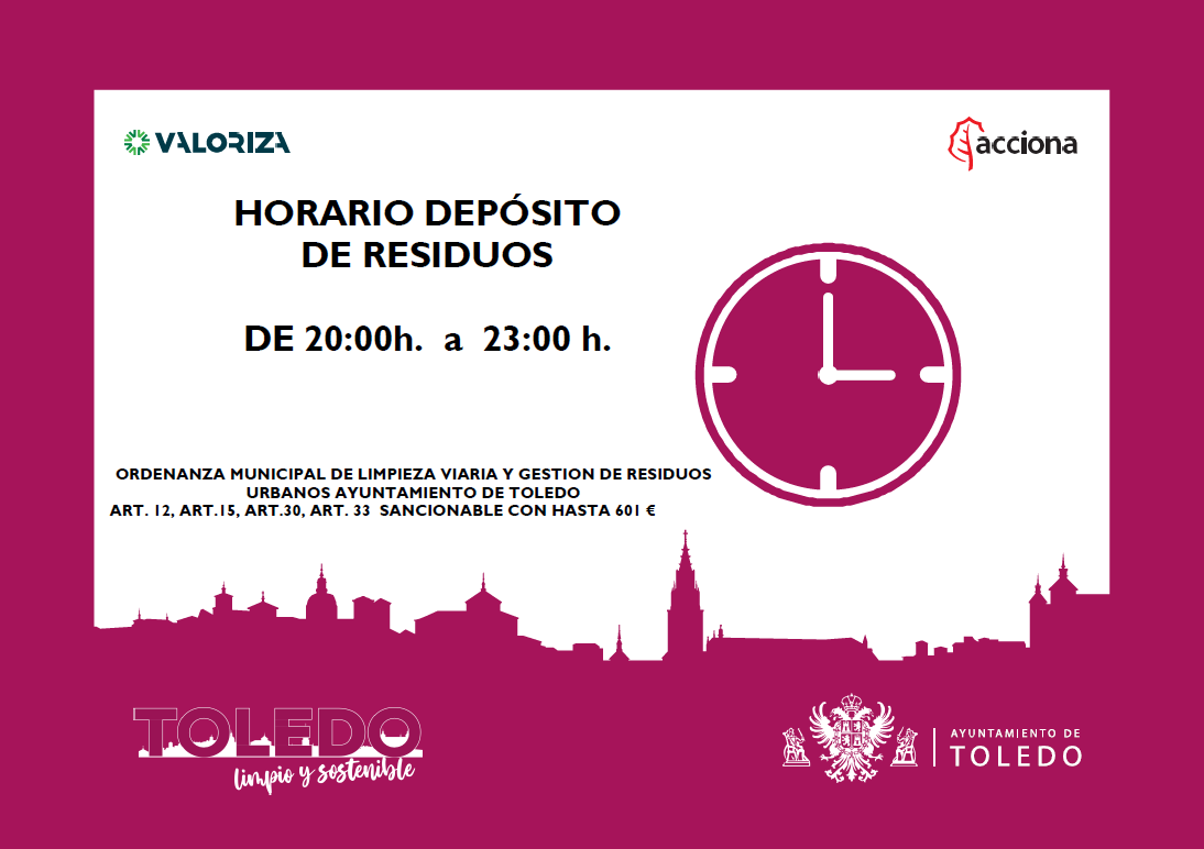 El Ayuntamiento de Toledo intensifica el control sobre el depósito de residuos y comenzará a sancionar los incumplimientos de horario