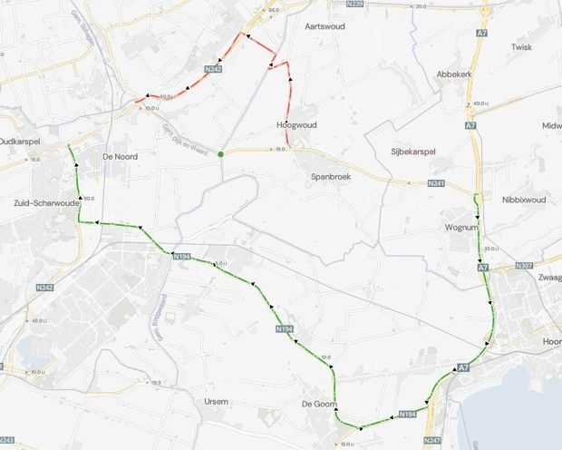 Ovonde Langereis (N241) afgesloten in de nacht van 5 op 6 oktober