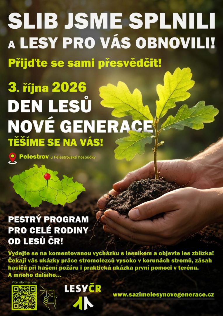 Den lesů nové generace na Pelestrově: práce stromolezce, hašení lesních požárů i dobročinná dražba