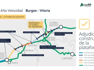 Transportes contrata la construcción de un tercer tramo de Línea de Alta Velocidad Burgos-Vitoria por 241,6 millones de euros