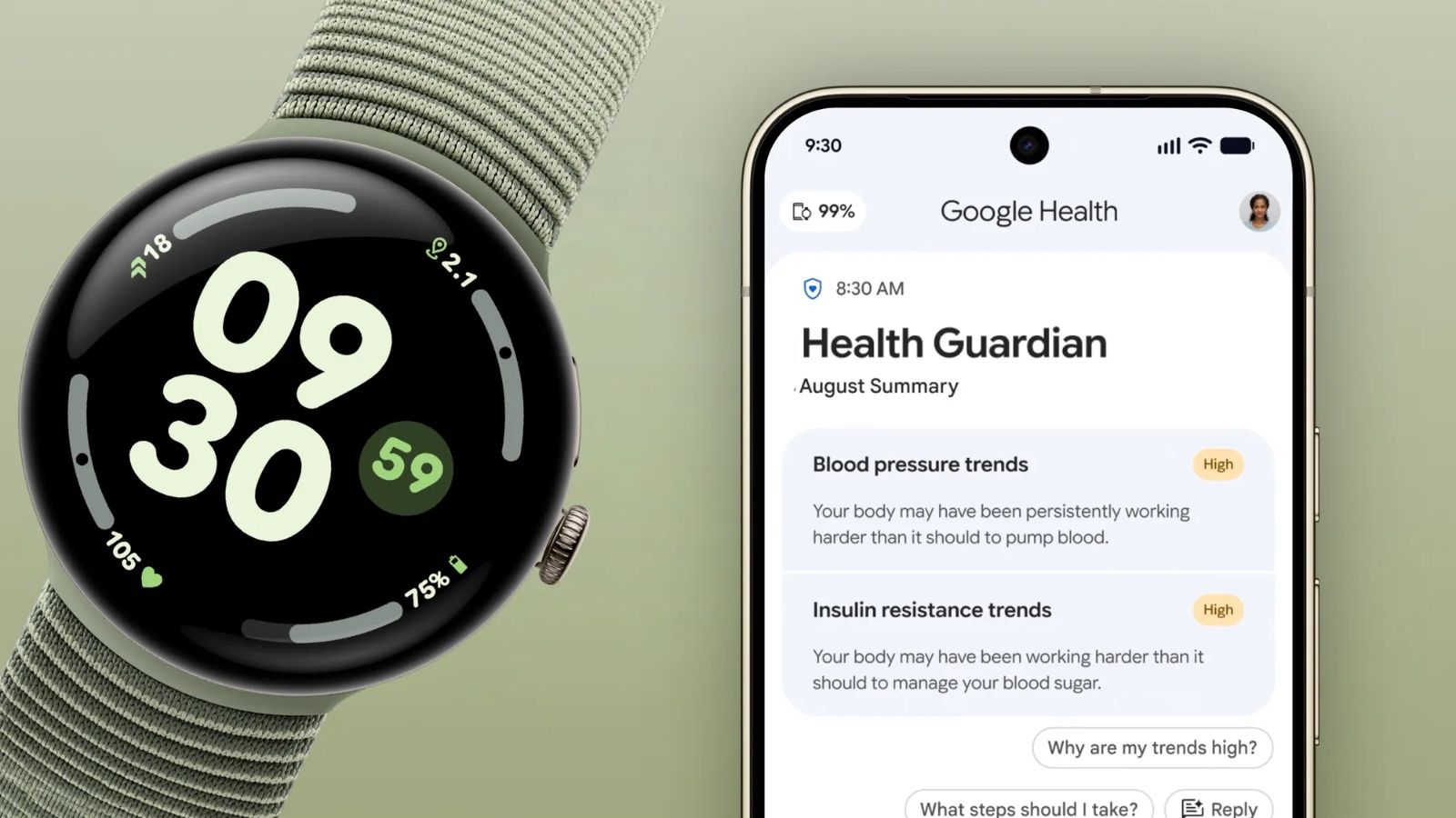 Pixel Watch dostávajú trendy krvného tlaku a inzulínovej rezistencie. Zadarmo aj staršie modely