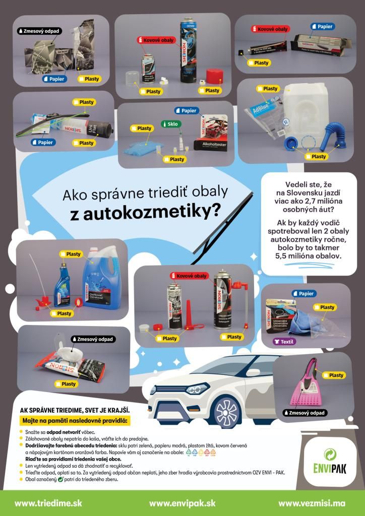 Pripravujete auto na jeseň? Nezabudnite správne vytriediť obaly z autokozmetiky