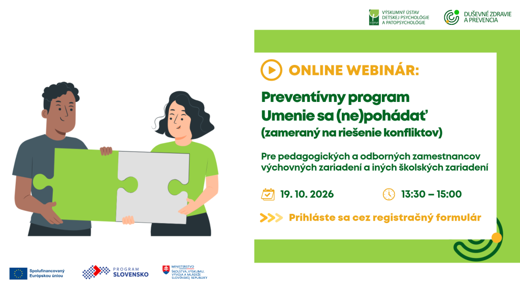 Pozvánka na webinár k preventívnemu programu Umenie sa (ne)pohádať