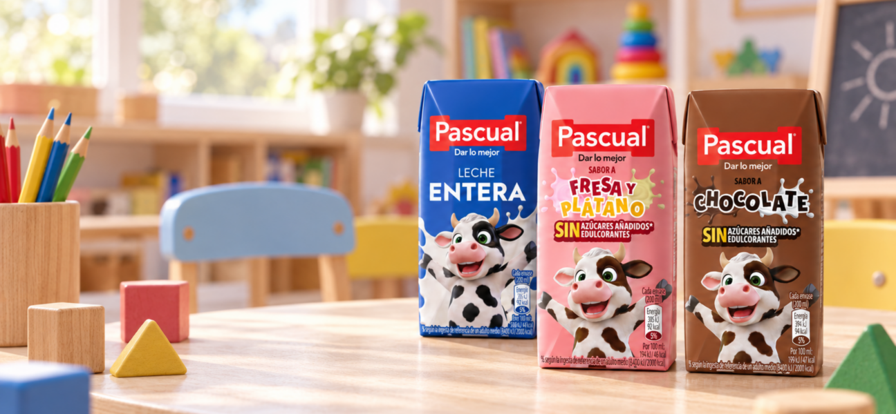 Pascual lanza una nueva gama infantil de batidos sin azúcares añadidos ni edulcorantes