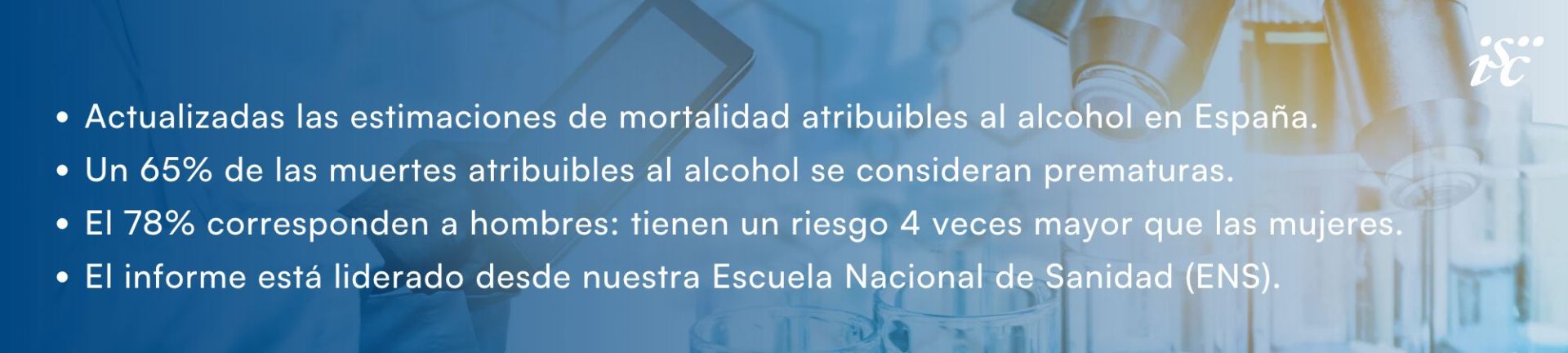 Un informe del ISCIII actualiza las estimaciones sobre la mortalidad atribuible al alcohol en España