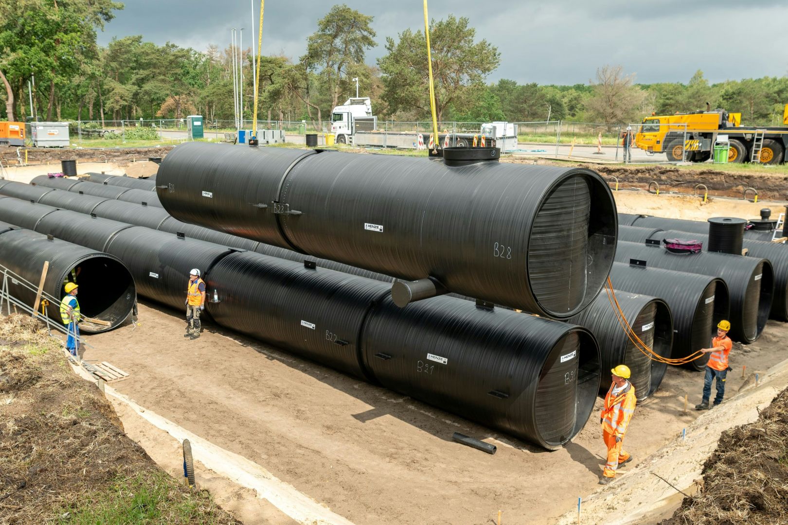 A58: aanleg waterbuffer verzorgingsplaats Kriekampen afgerond