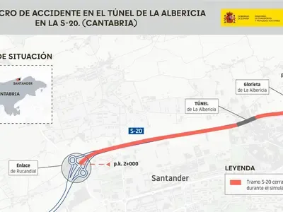 Transportes realiza un simulacro de accidente en el túnel de La Albericia en la S-20 de Cantabria