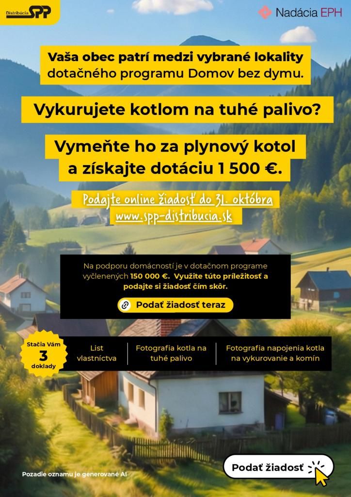 Domov bez dymu: Získajte dotáciu až 1 500 € na výmenu kotla