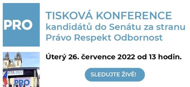 Tisková konference politické strany Právo Respekt Odbornost (PRO)