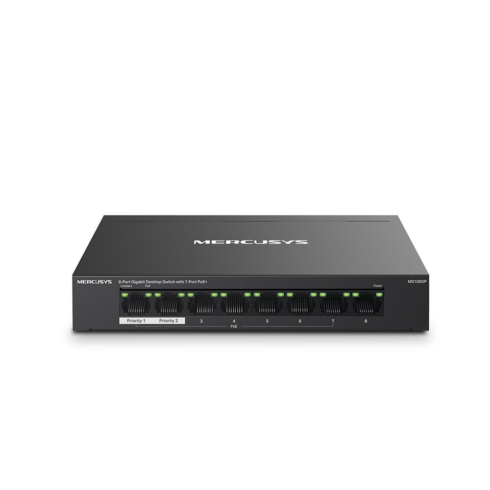 Nové stolní gigabitové PoE+ přepínače Mercusys MS105GP a MS108GP