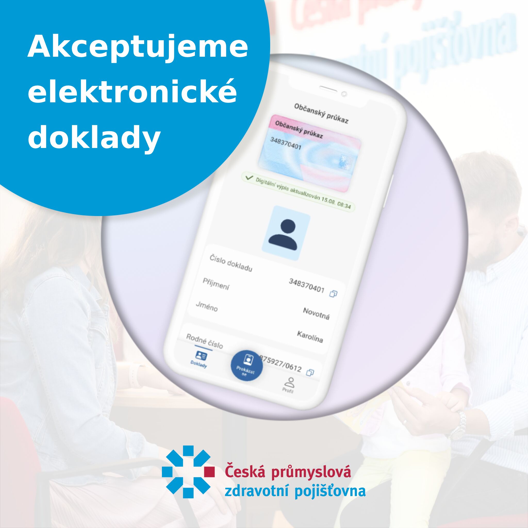 Bez občanky. ČPZP je první zdravotní pojišťovnou, která plošně a v předstihu spustí akceptaci eDokladu