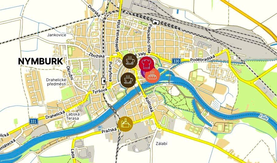 Město Nymburk najdete na mapě Cesta za požitky