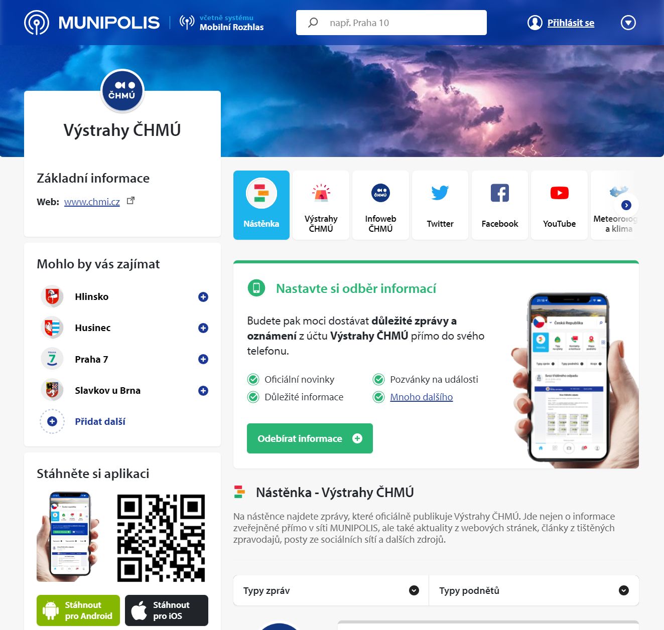 Díky chytré komunikační síti MUNIPOLIS se výstrahy před nebezpečnými jevy dostanou do mobilů Čechů.