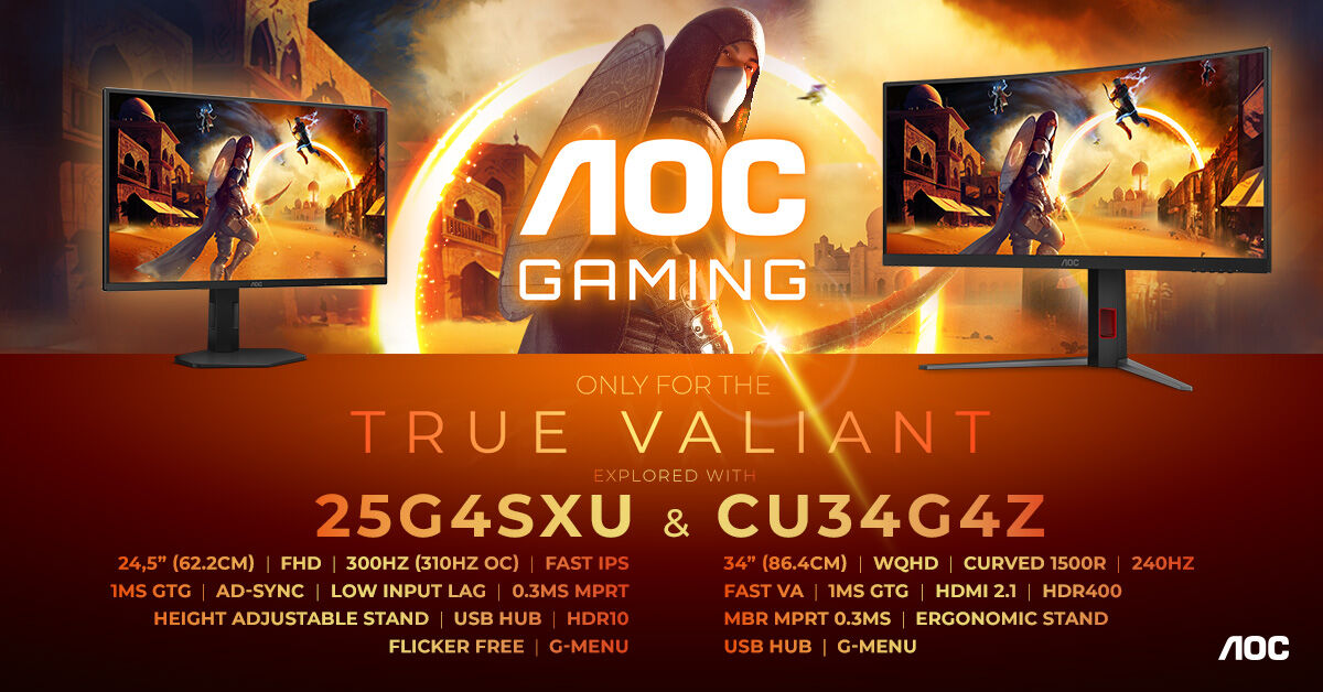 Ultraširoký monitor AOC GAMING s frekvencí 240 Hz a 310 HZ překvapí skvělým poměrem mezi cenou a výkonem