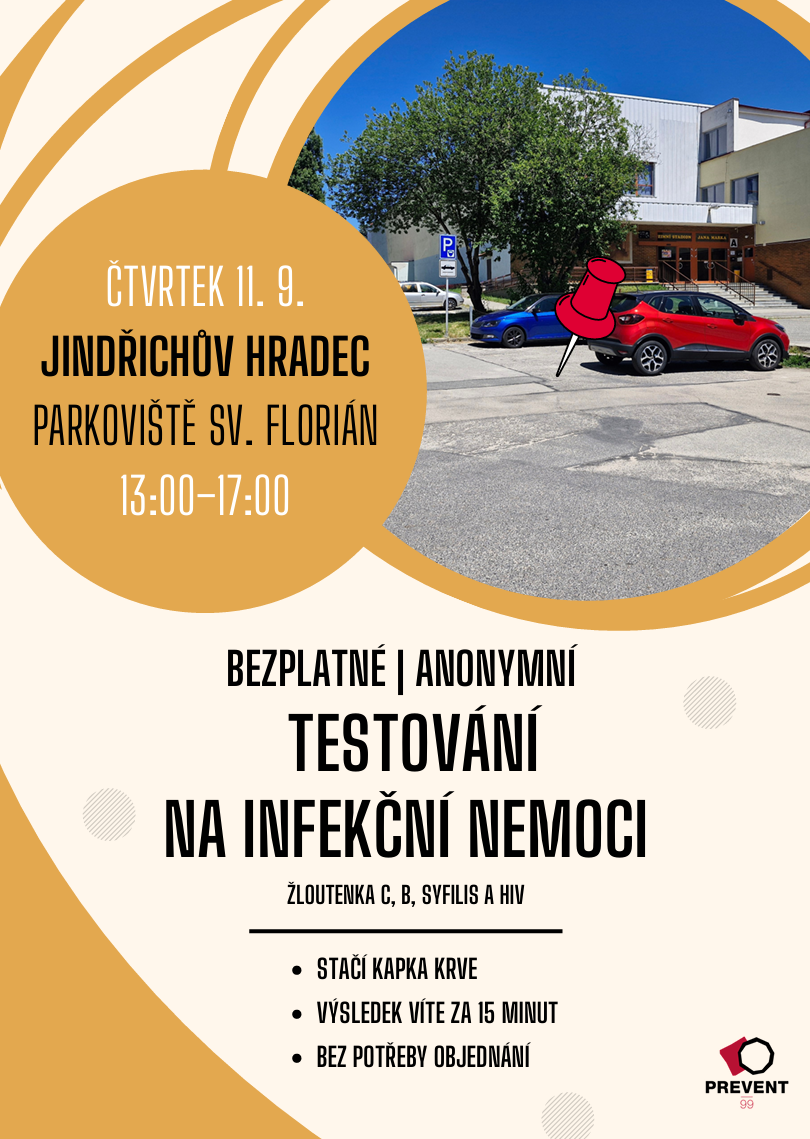 PREVENT 99 nabídne v Jindřichově Hradci bezplatné a anonymní testování na infekční nemoci